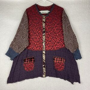 Nothing Matches Top Womens Patchwork Wearable‎ Art Boho Hippie Tunic Peasant